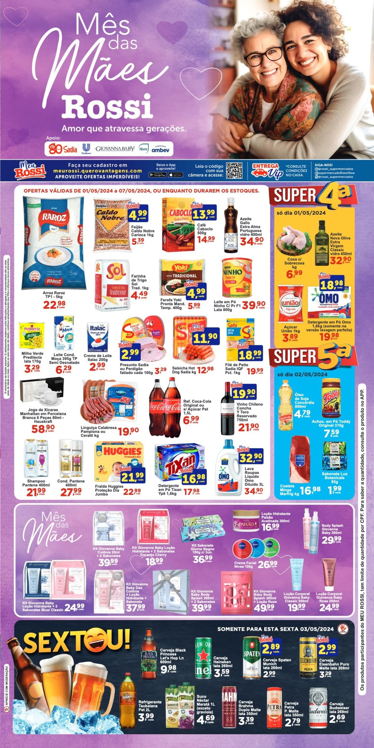 Ofertas em Supermercado, Ofertas Rossi Supermercados, 07-05-2024, Rossi Supermercados