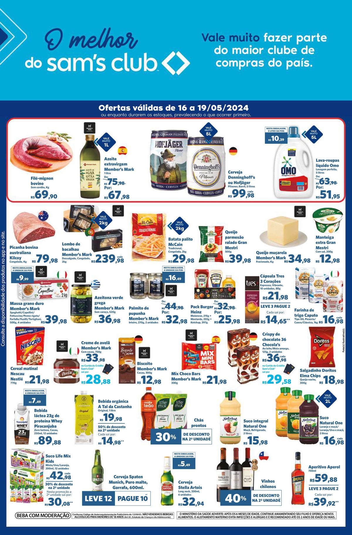 Promoções em produtos de supermercado, O Melhor Do Sam’s Club, 19-05-2024, Sam’s Club