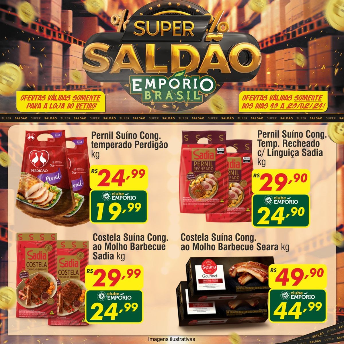 Ofertas especiais em produtos de carne de porco