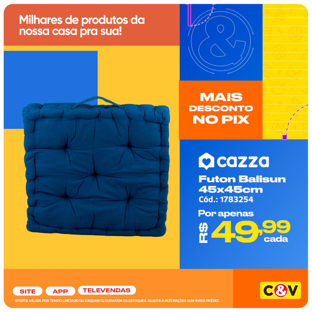 Descontos no Pix: Futon Balisun 45x45cm por apenas R$XX,XX