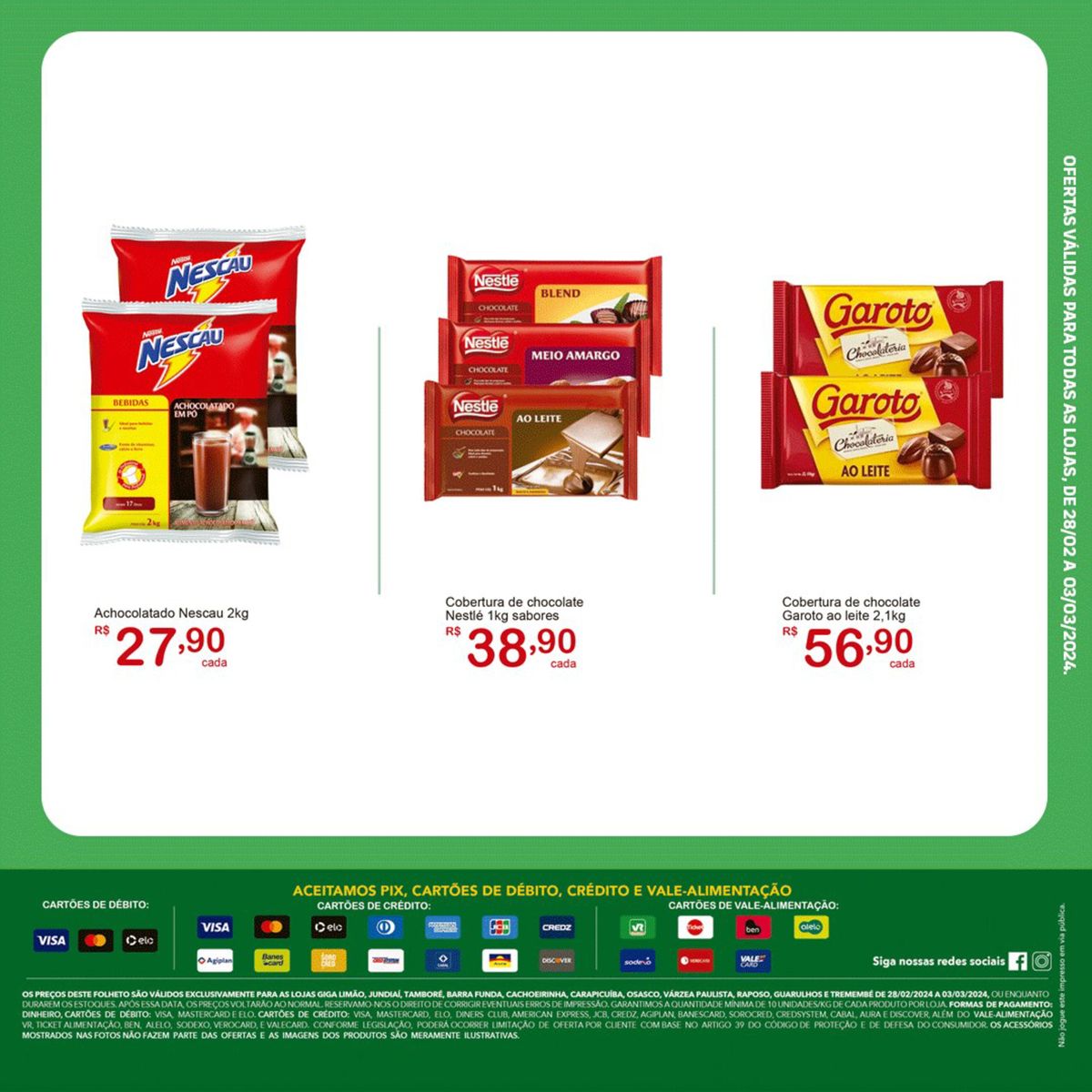 Promoção de Achocolatado Nescau e Chocolate ao Leite