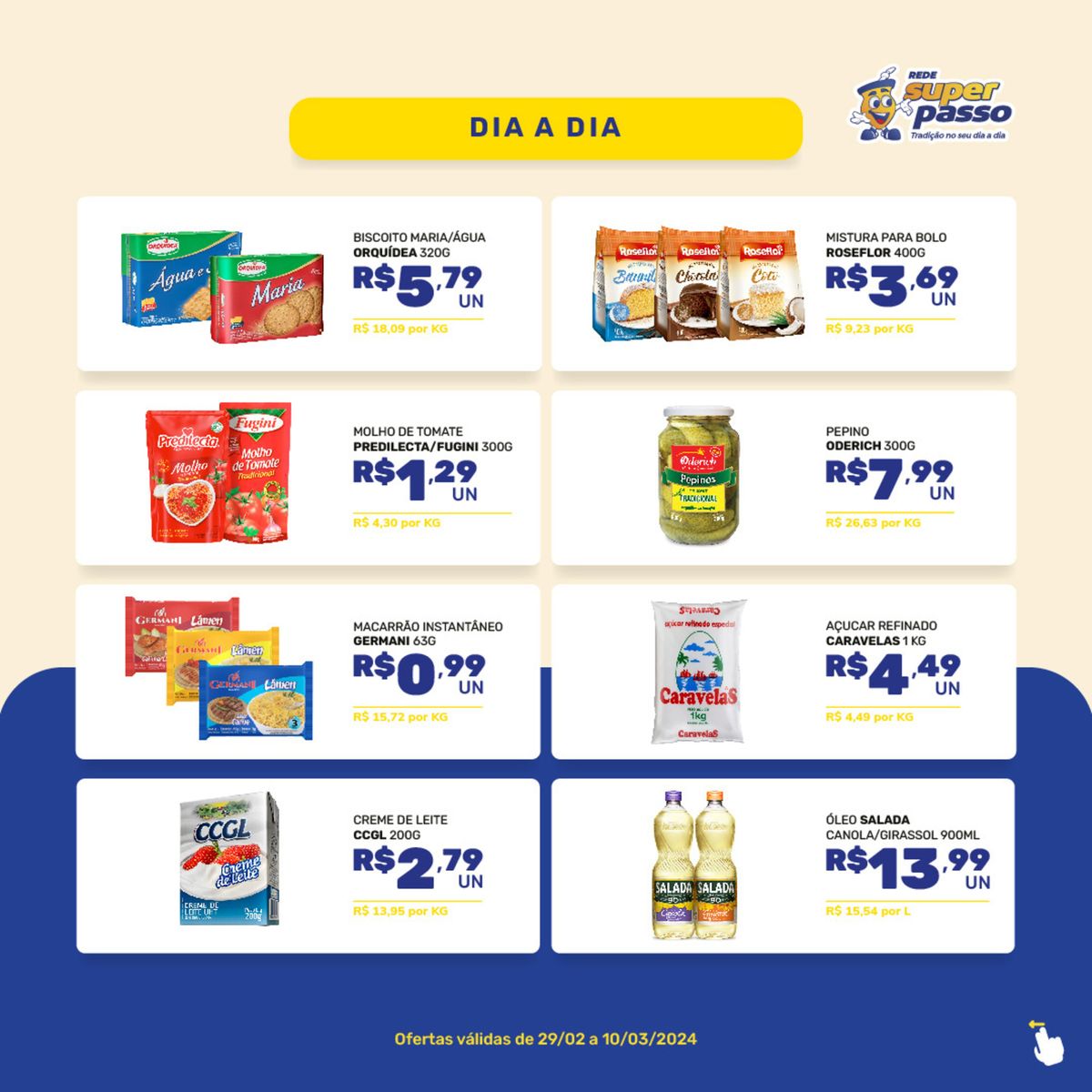 Promoção de Dia a Dia no Supermercado Rede Super Passo