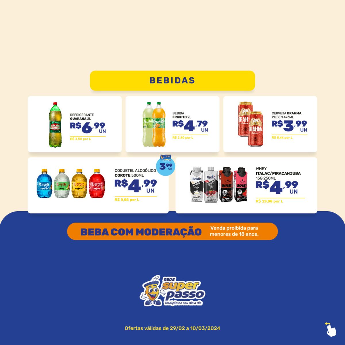 Ofertas em bebidas no catálogo de supermercados