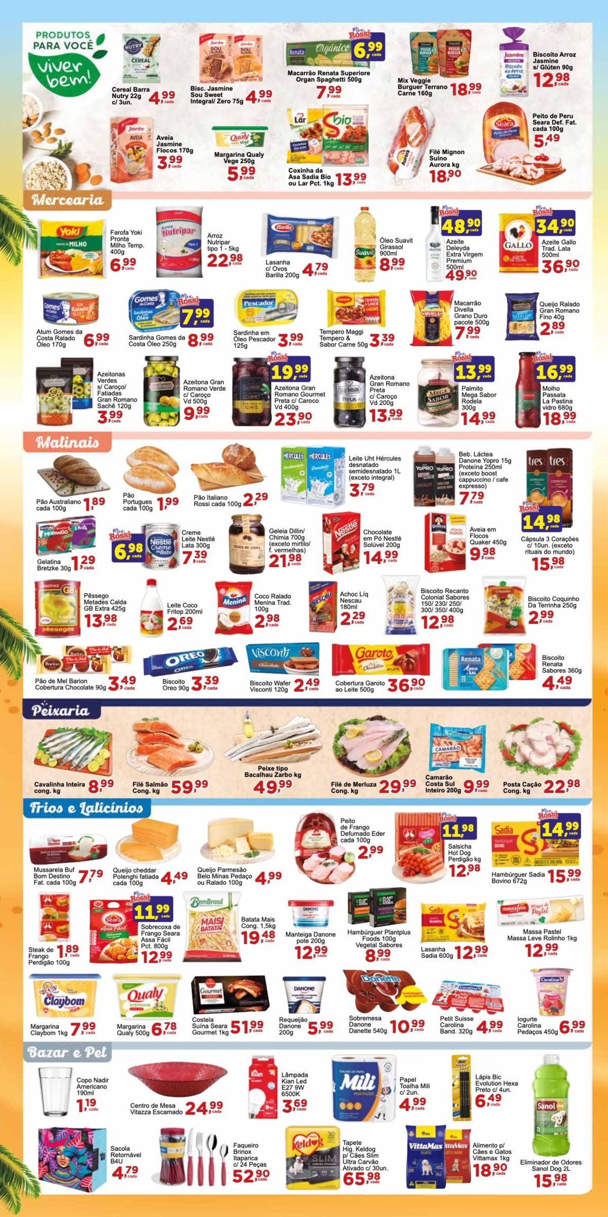 Produtos em promoção no supermercado Rossi