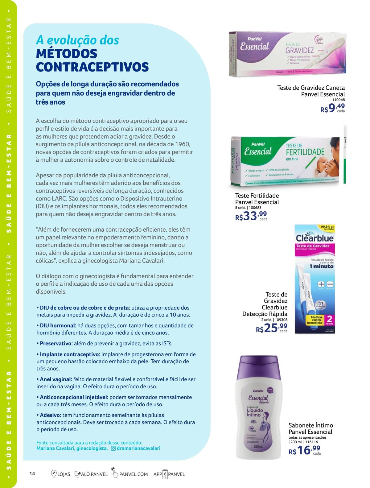 Métodos Contraceptivos e Testes de Gravidez em Promoção