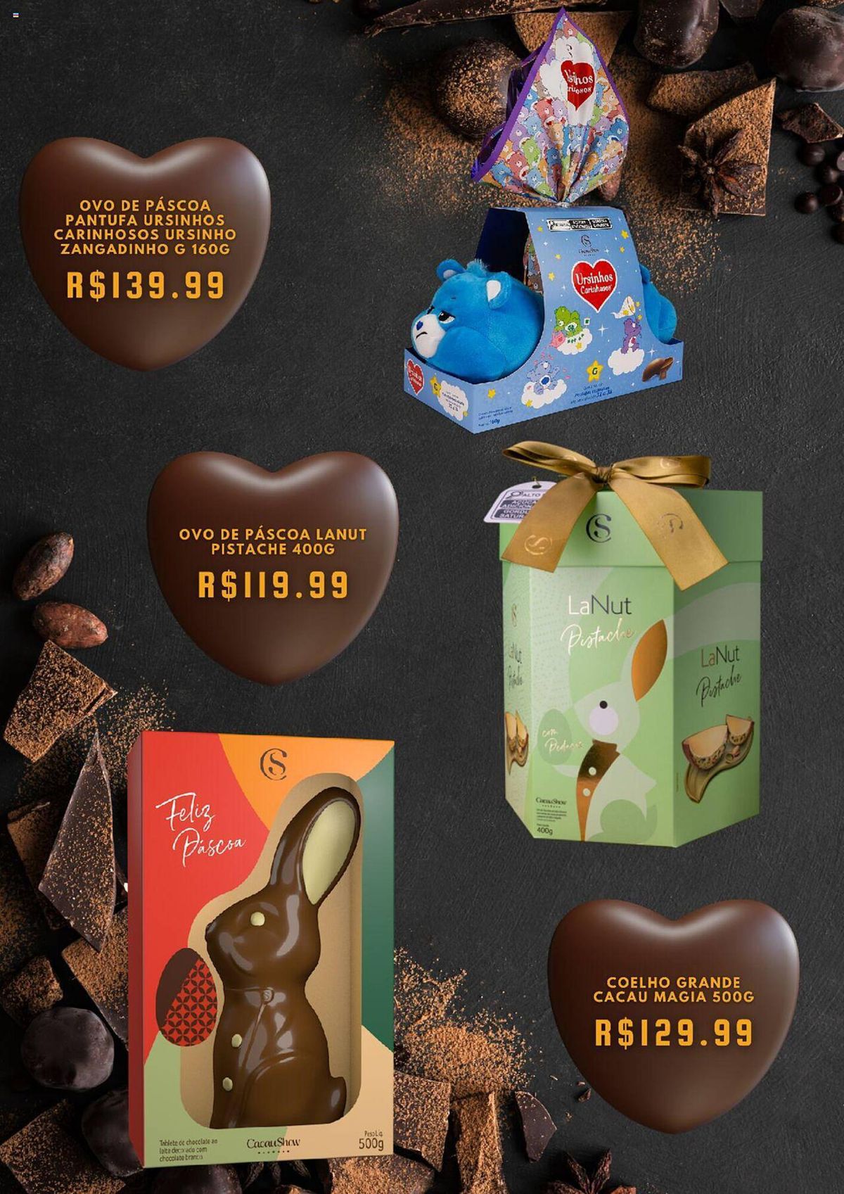 Ovos de Páscoa, Ursinhos e Coelhos de Chocolate em Promoção