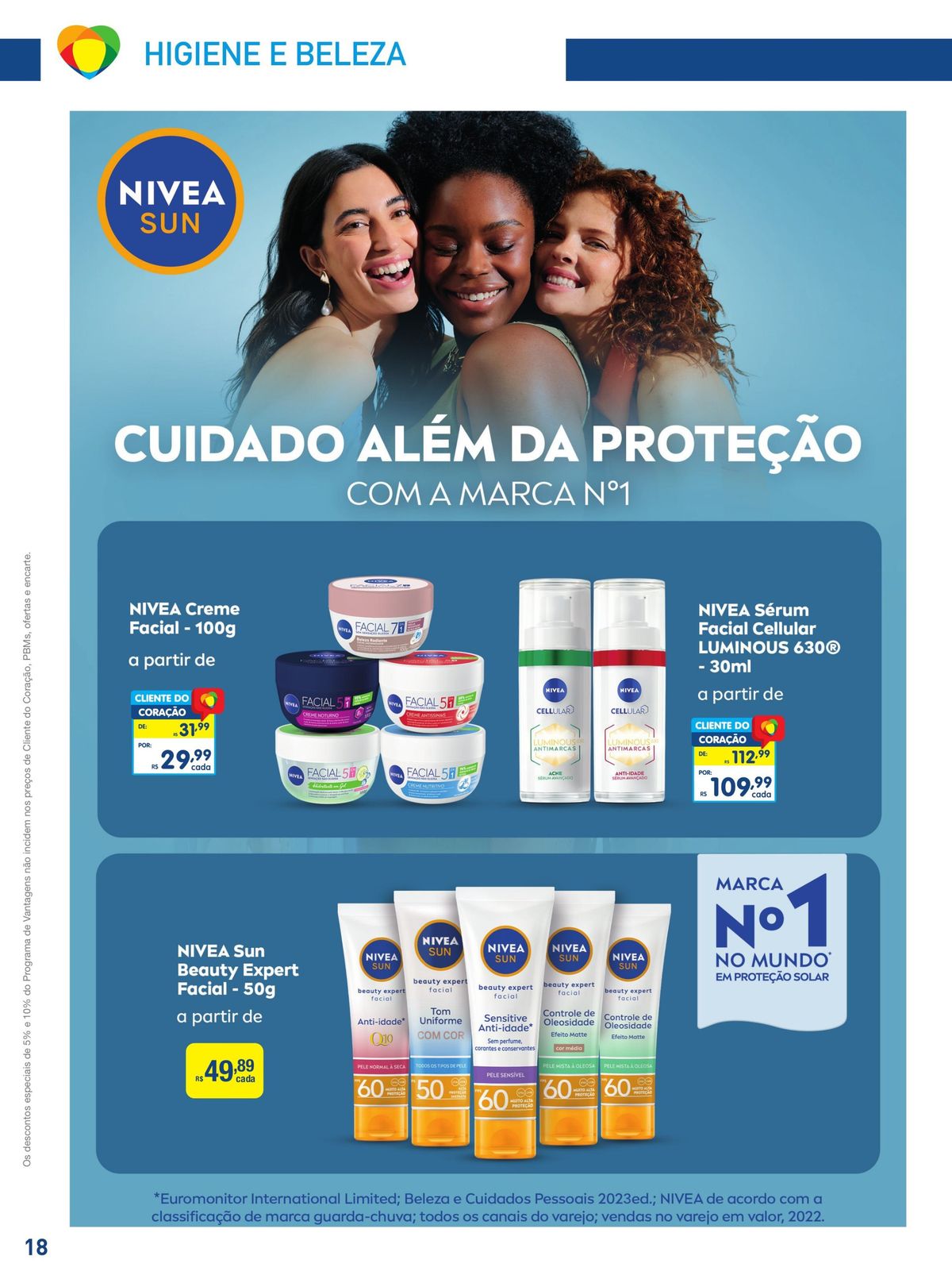 Produtos NIVEA em promoção: Creme Facial, Água Micelar e Sérum Cellular Luminous