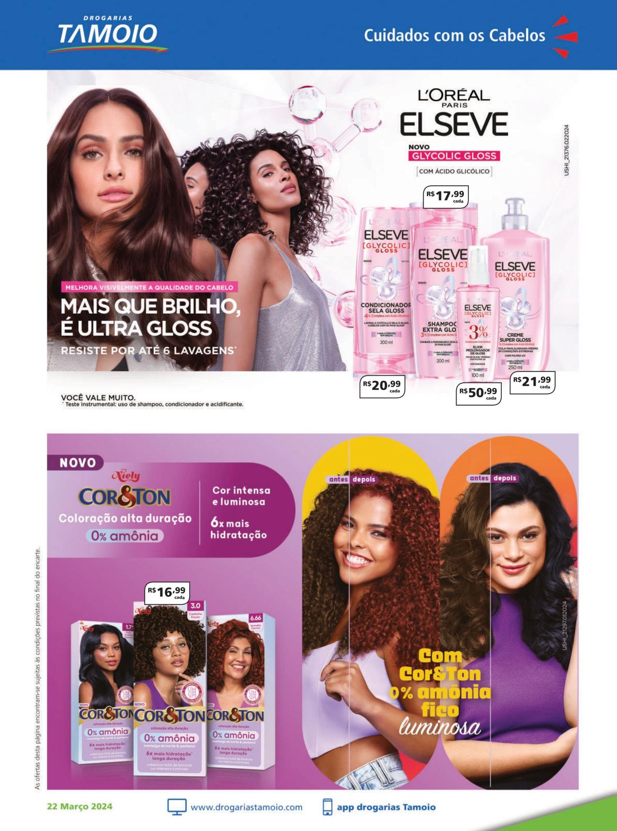 Promoção Elseve: Shampoo, Condicionador Selá Gloss e Acidificante por R$20.99