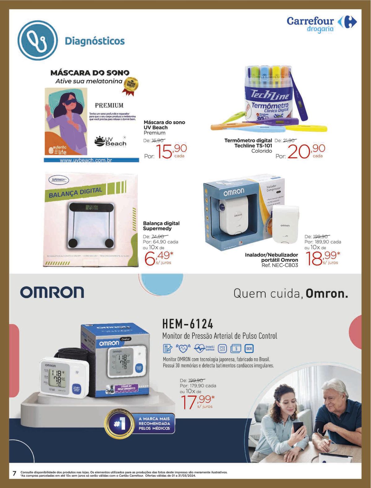 Máscara do sono, termômetro digital e outros produtos em promoção na Drogarias Carrefour