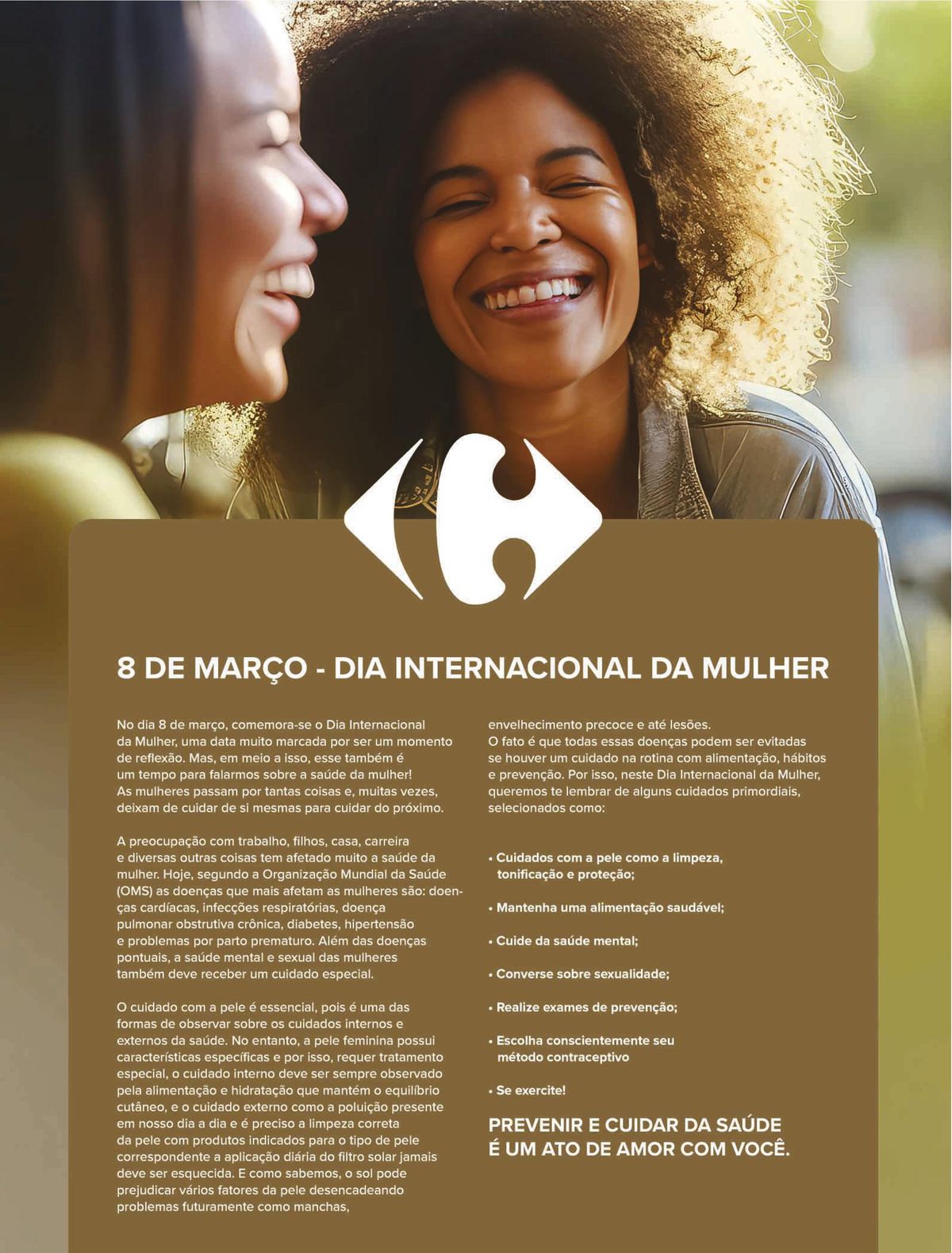 Dia Internacional da Mulher - Cuidados com a saúde feminina