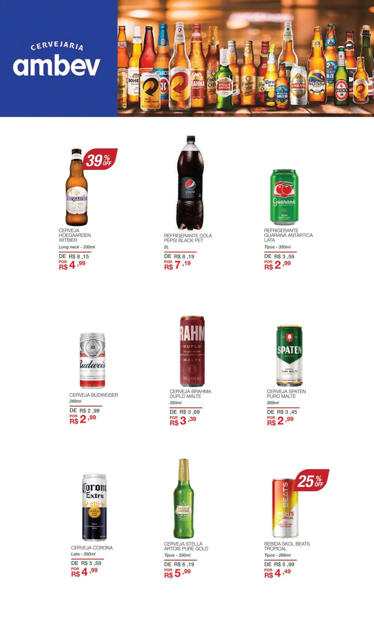 Promoção de cervejas e refrigerantes