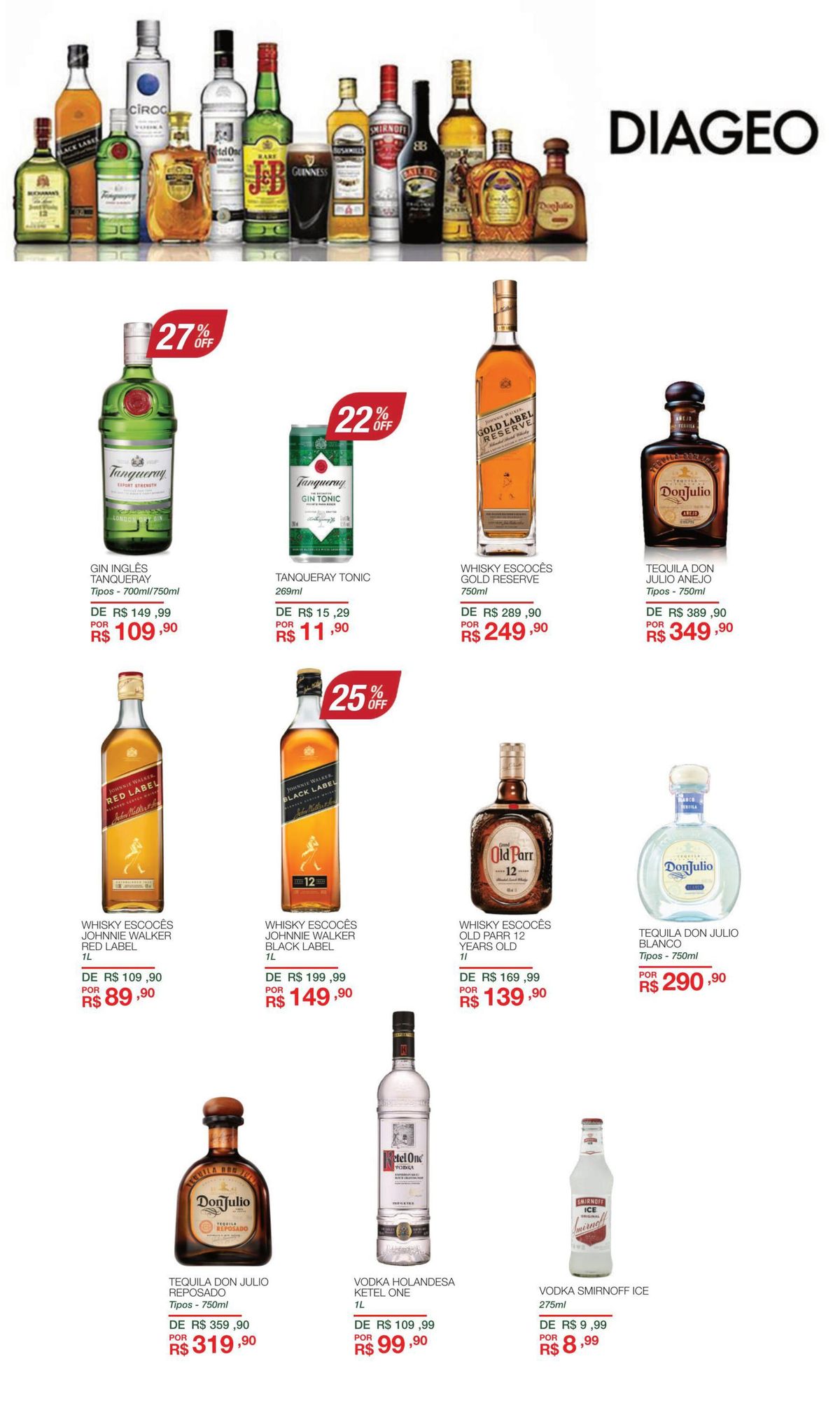 Gin Inglês and Whisky Escocês em Promoção