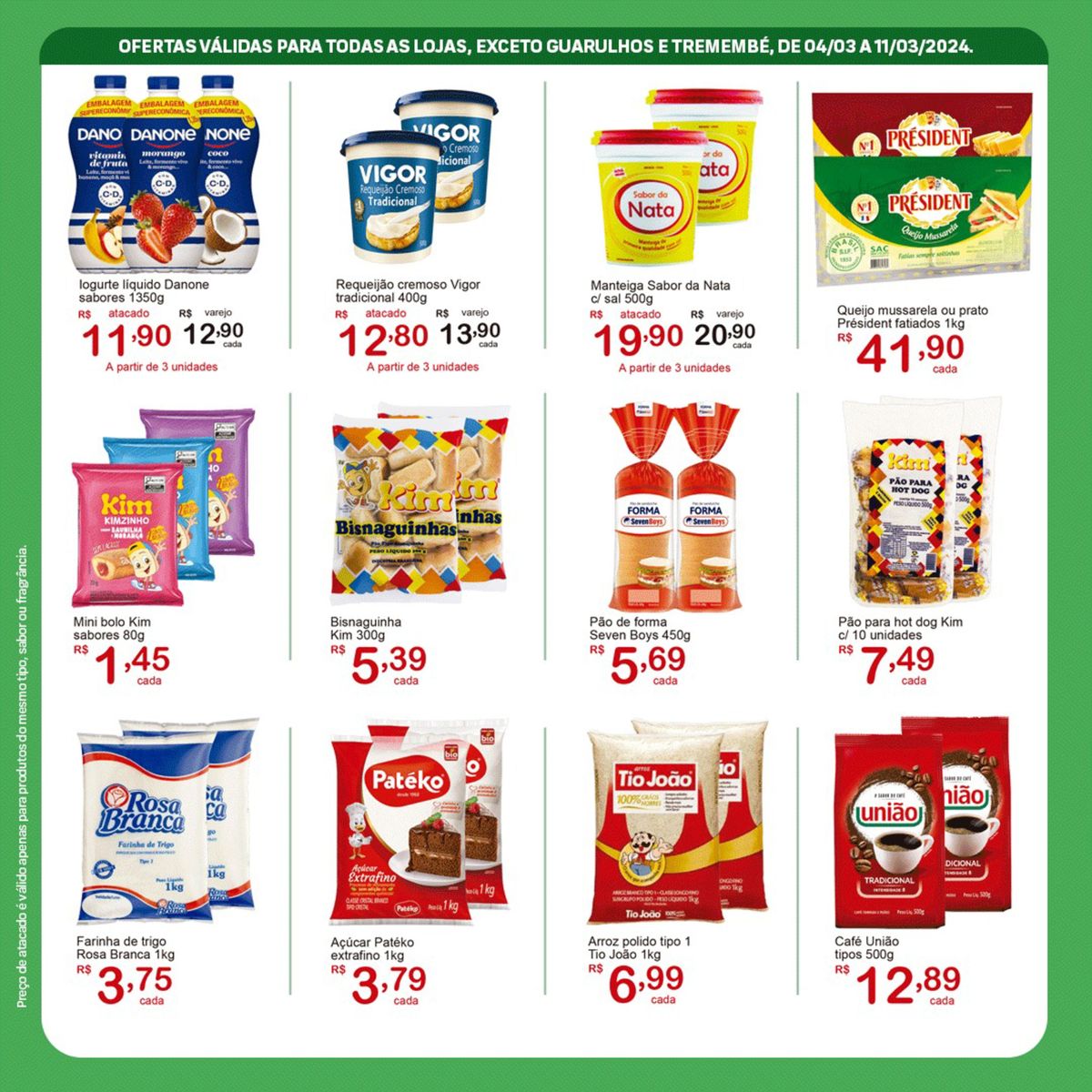 Promoção de laticínios e produtos de panificação