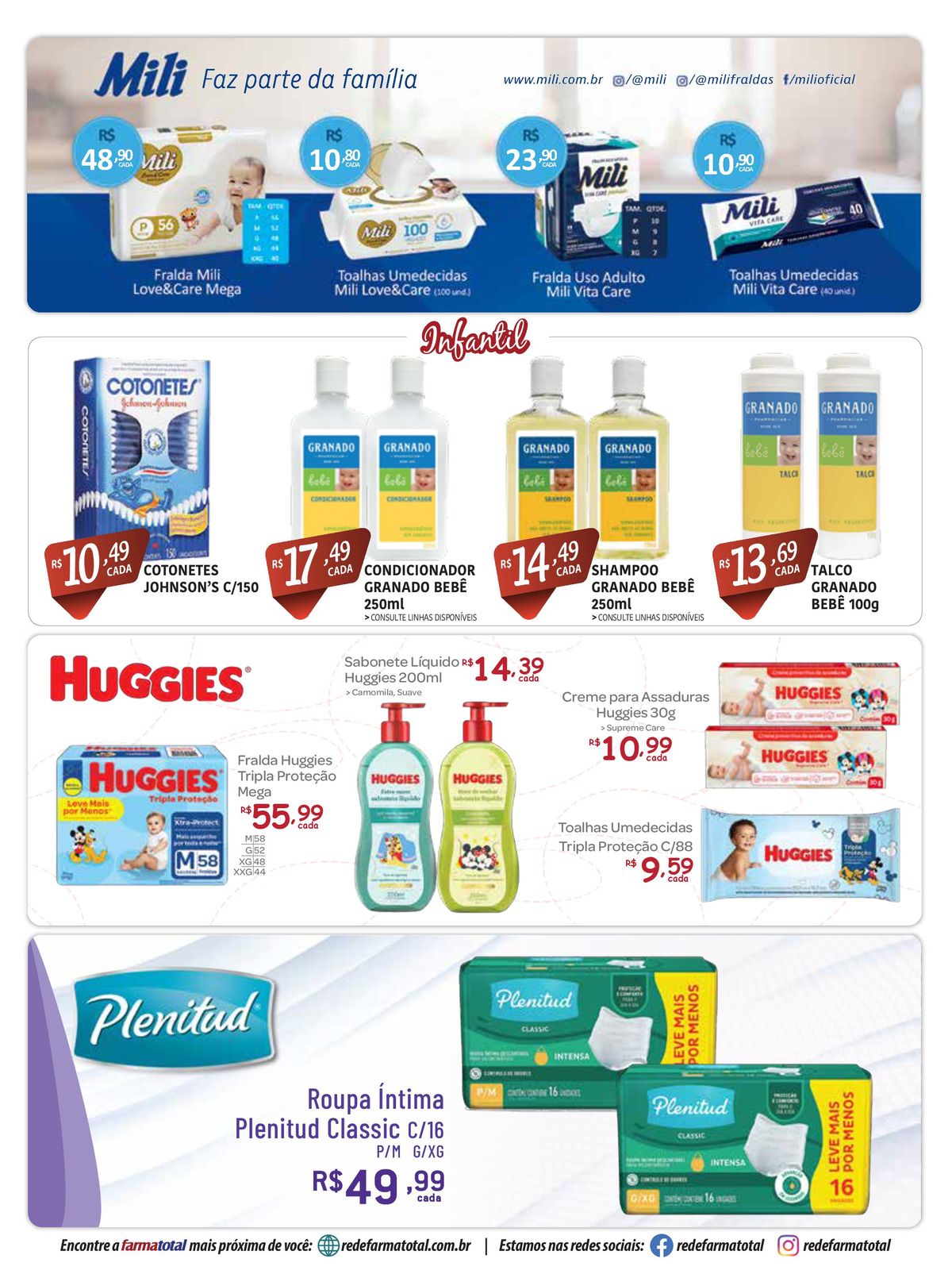 Promoção de Fraldas Huggies e Sabonete Líquido Granado para o seu bebê