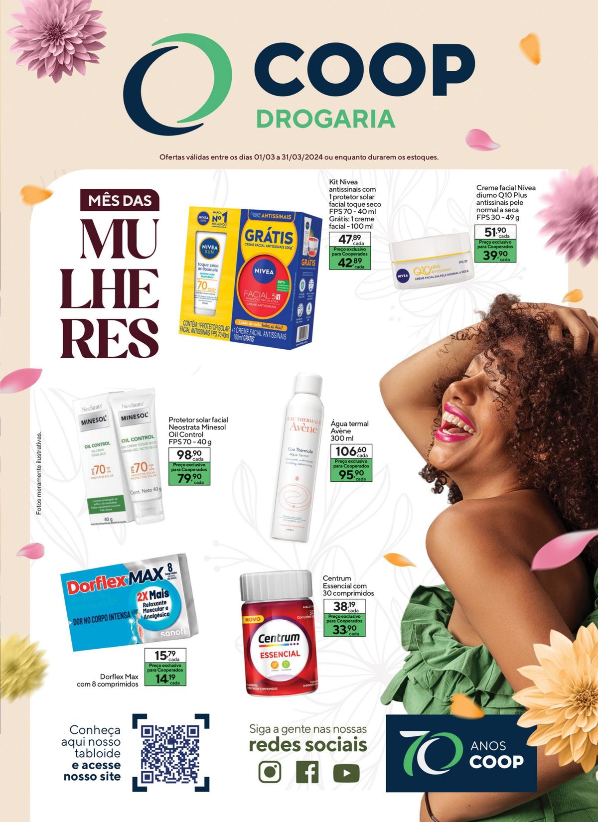 Dorflex Max com 8 comprimidos e Protetor Solar Facial Neostrata Minesol Oil Control em oferta