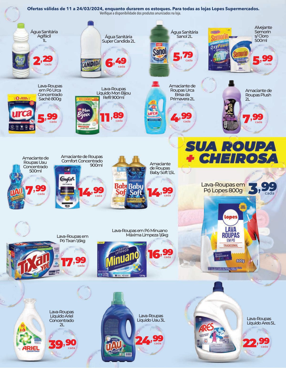 Produtos de limpeza em oferta no Lopes Supermercados