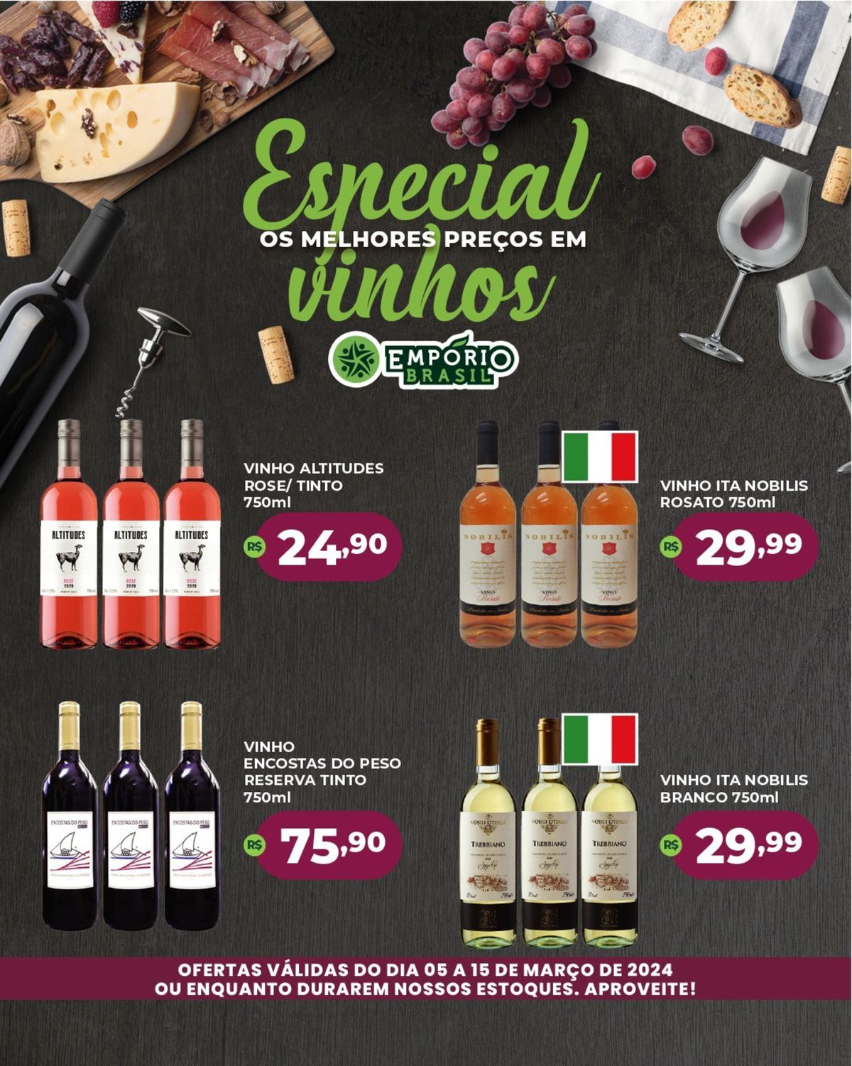 Vinhos de alta qualidade em promoção