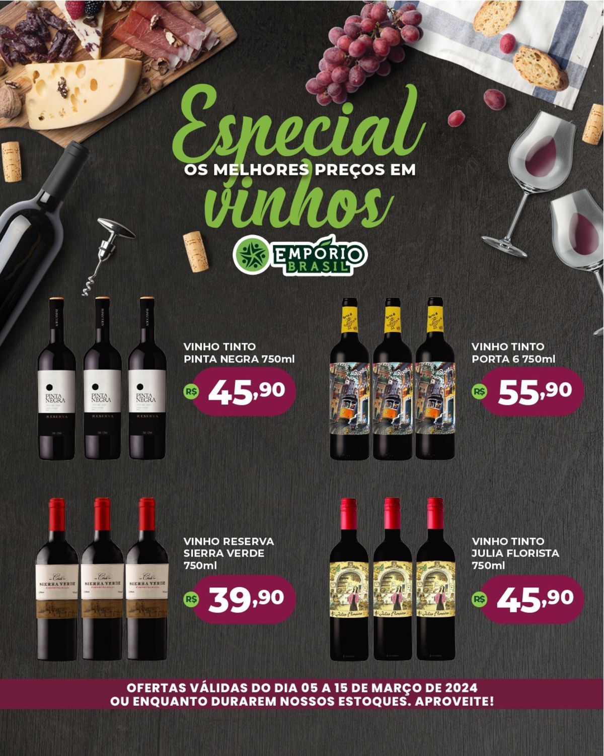 Promoção de Vinhos Tintos 750ml