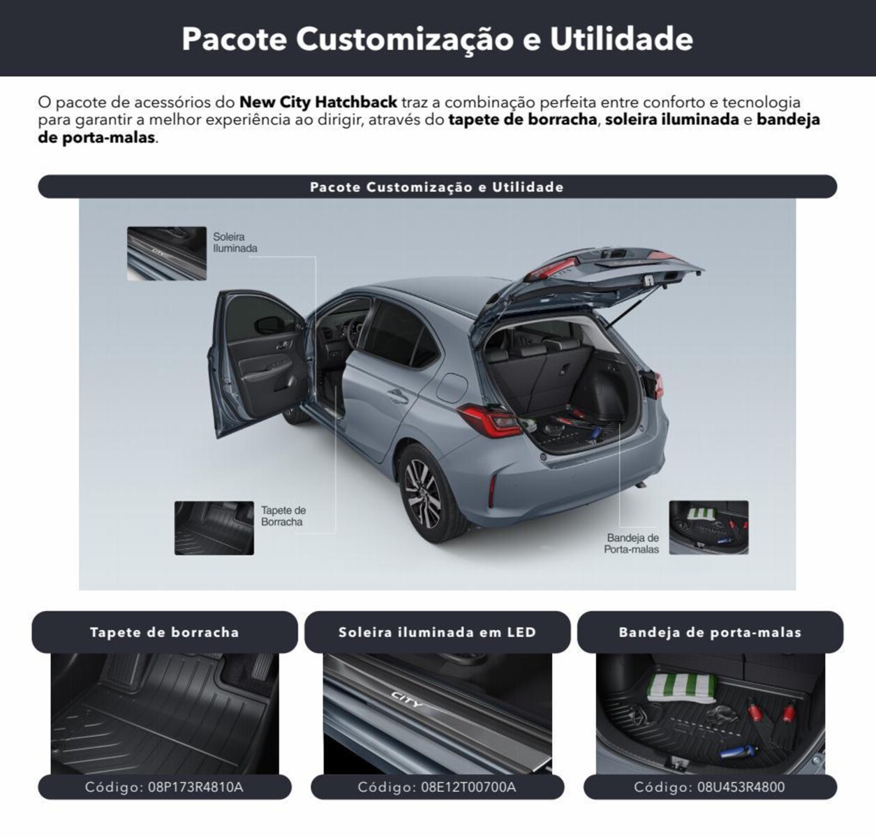 Pacote Customização e Utilidade para New City Hatchback