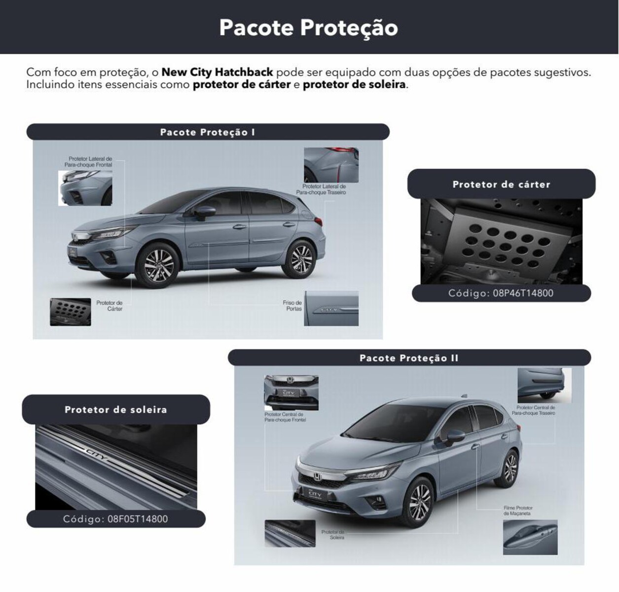 Pacote Proteção para Honda New City Hatchback