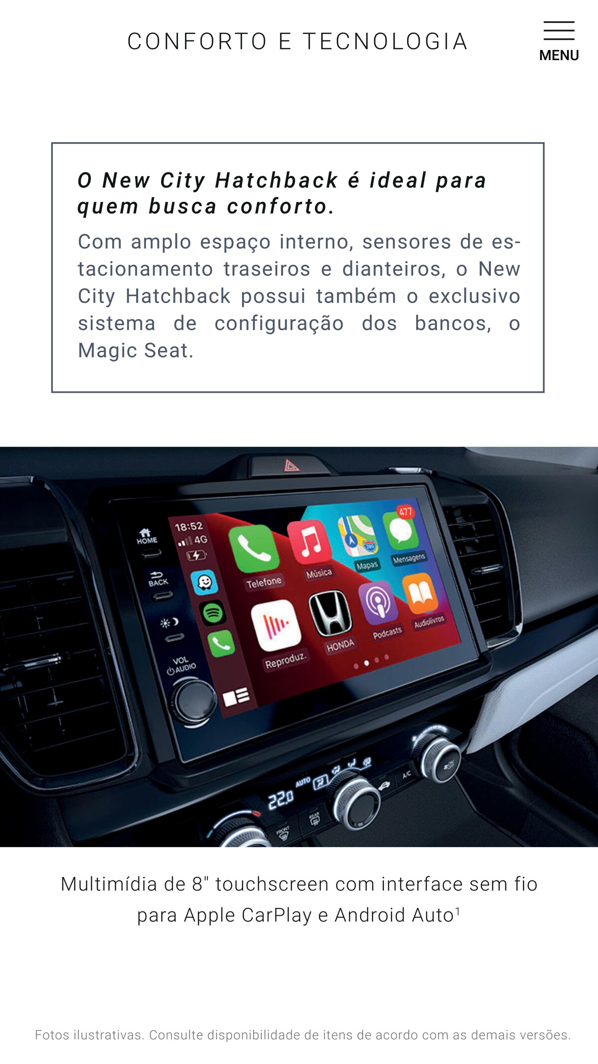 New City Hatchback com Magic Seat e Multimídia de 8"