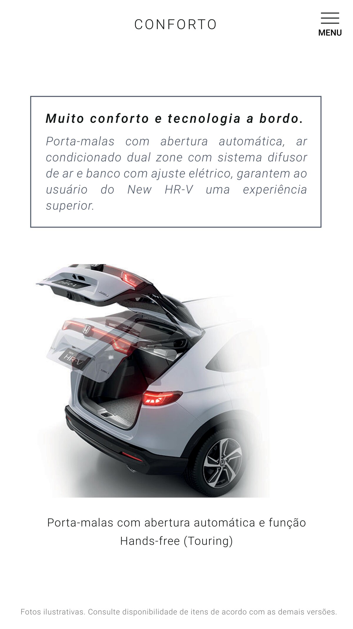 Conforto e tecnologia a bordo com o New HR-V