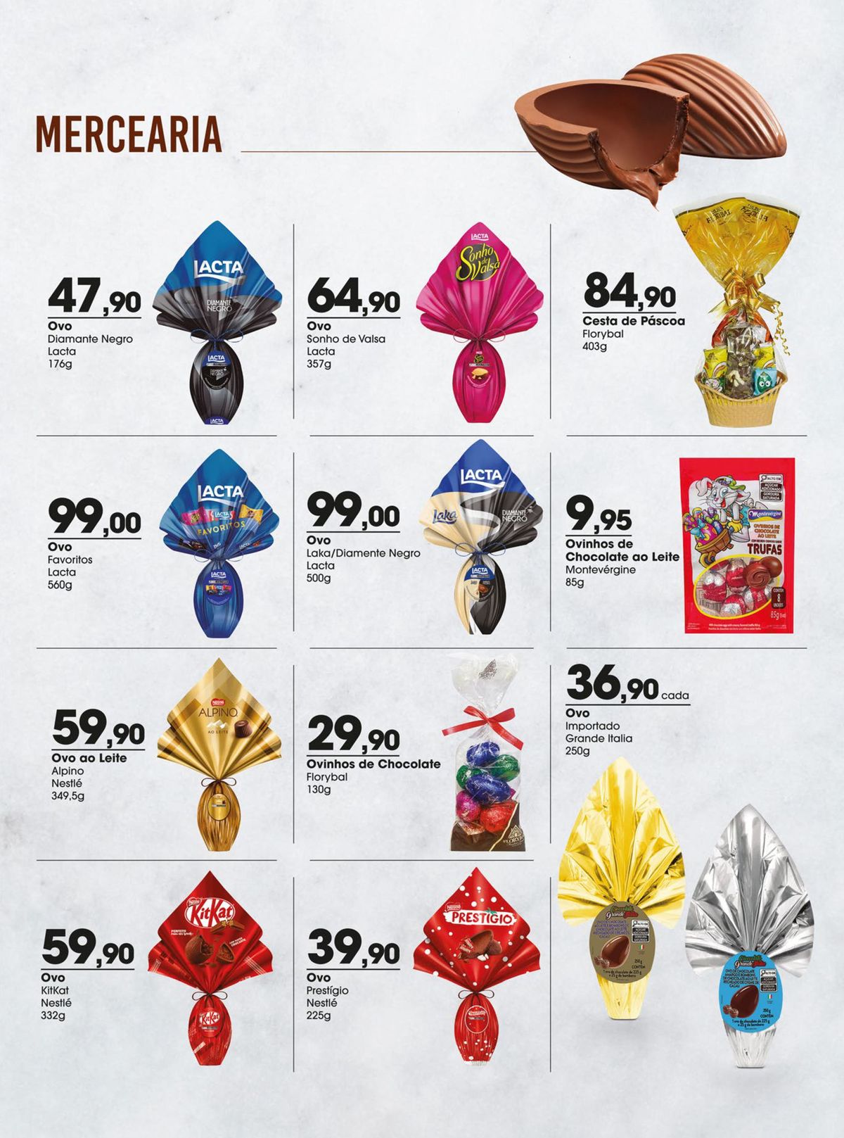 Promoção de Páscoa: ovos de chocolate e cestas com desconto!