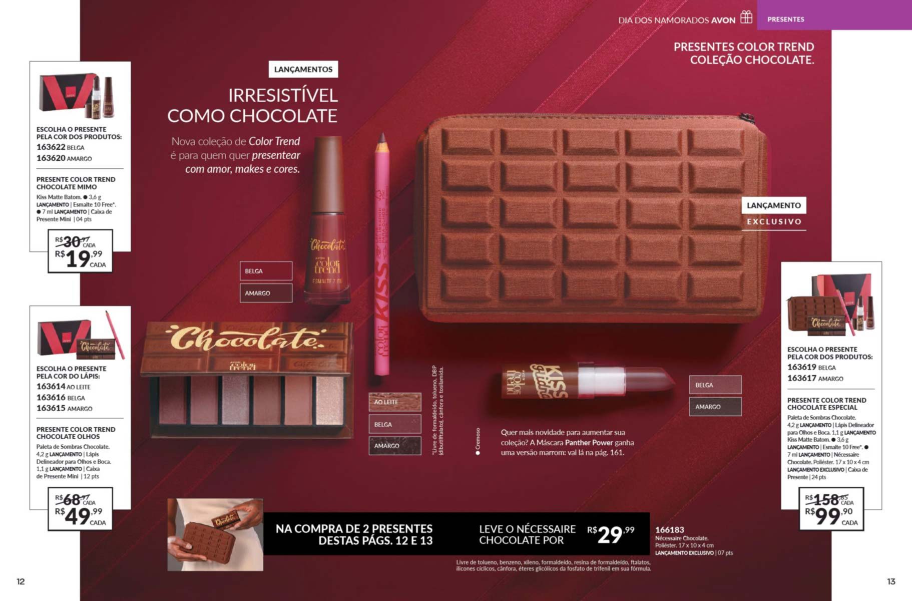 Presentes da coleção Color Trend Chocolate