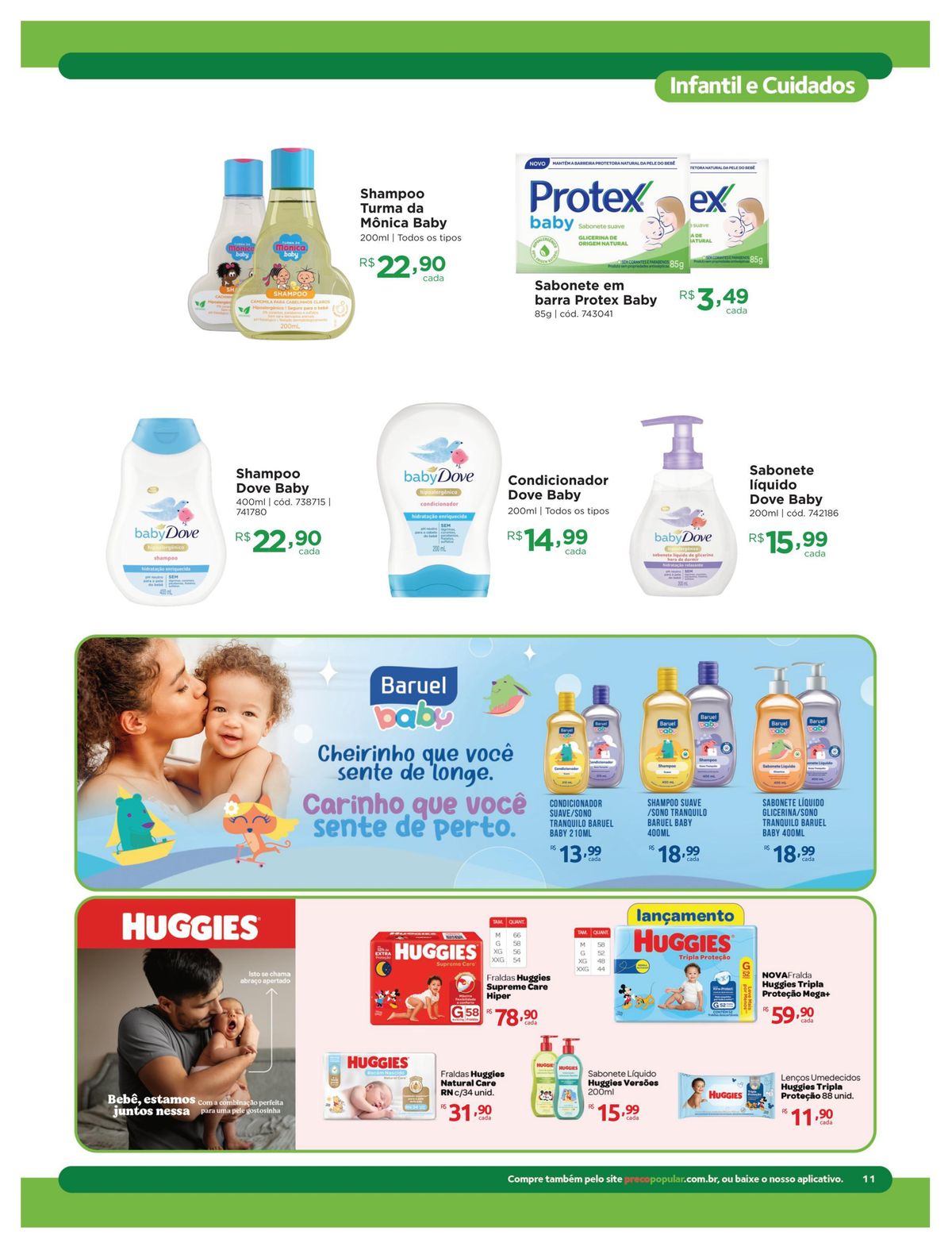 Shampoo Turma da Mônica Baby e Sabonete Protex Baby em promoção