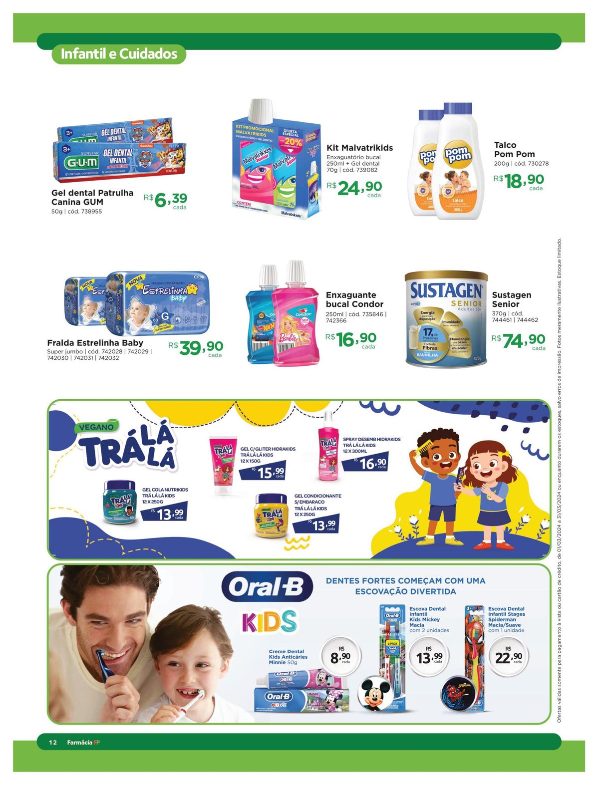 Kits de higiene bucal para crianças com desconto
