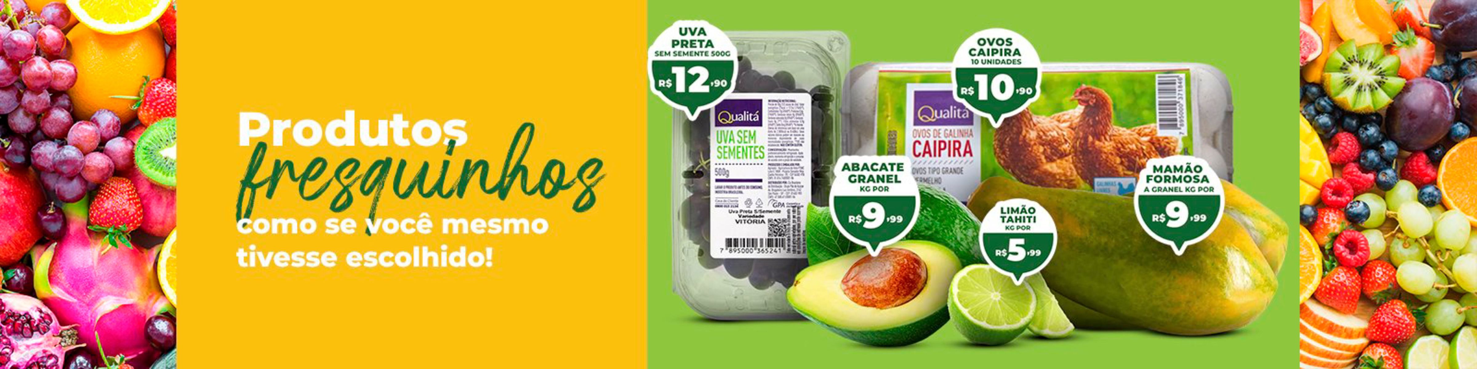 Frutas e legumes frescos em promoção