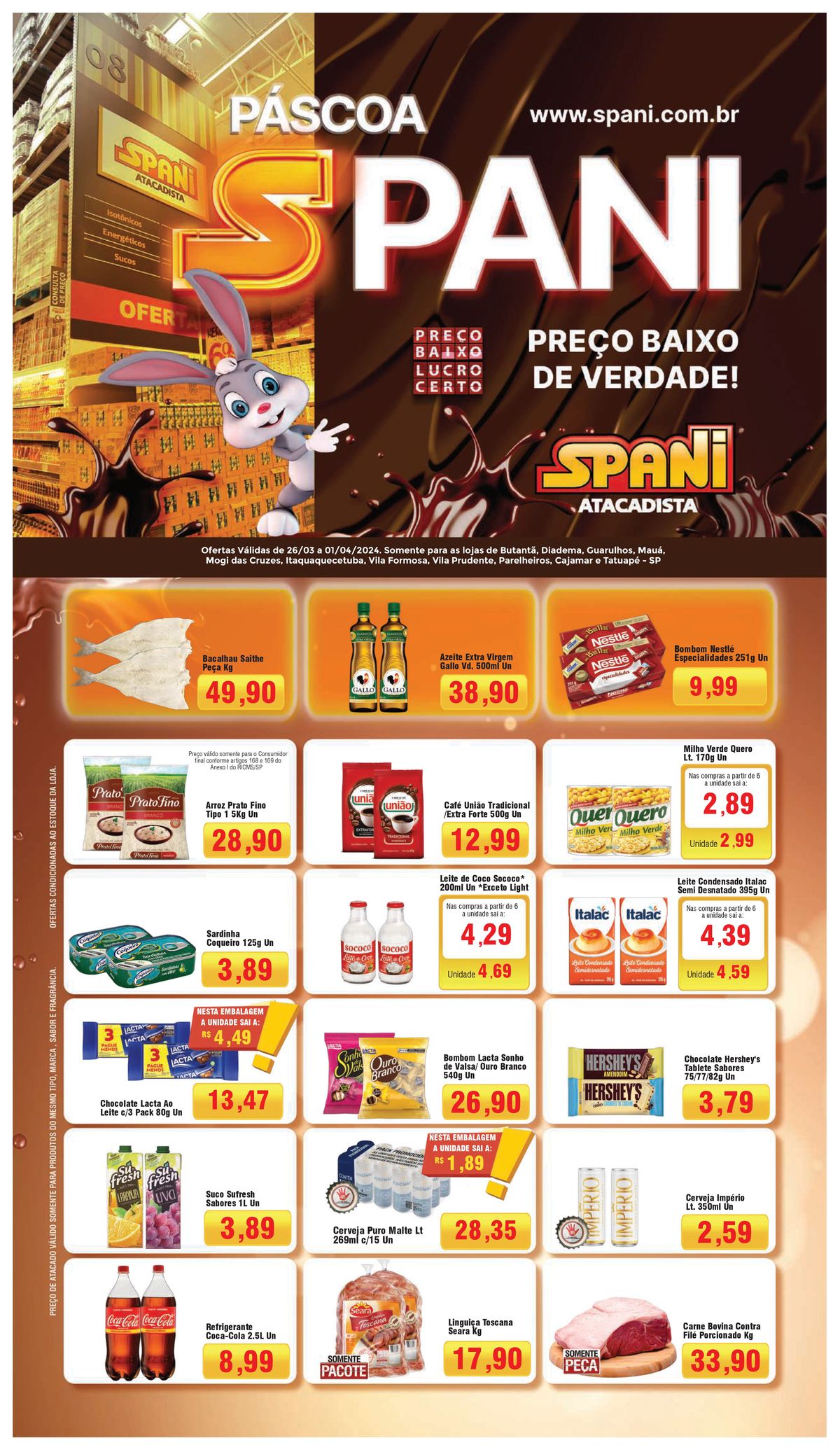 Ofertas em supermercado Spani Atacadista: alimentos e bebidas em promoção