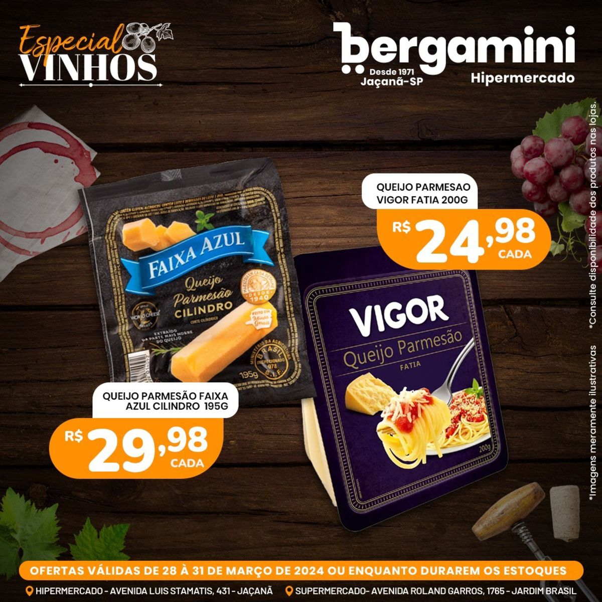 Queijo Parmesão Vigor Fatia e Faixa Azul Cilindro em Promoção