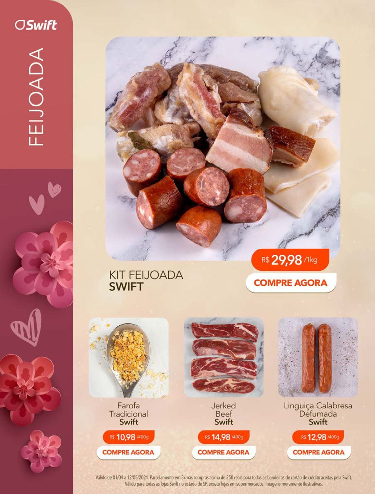 Feijoada Kit e Linguiça Calabresa Swift em promoção