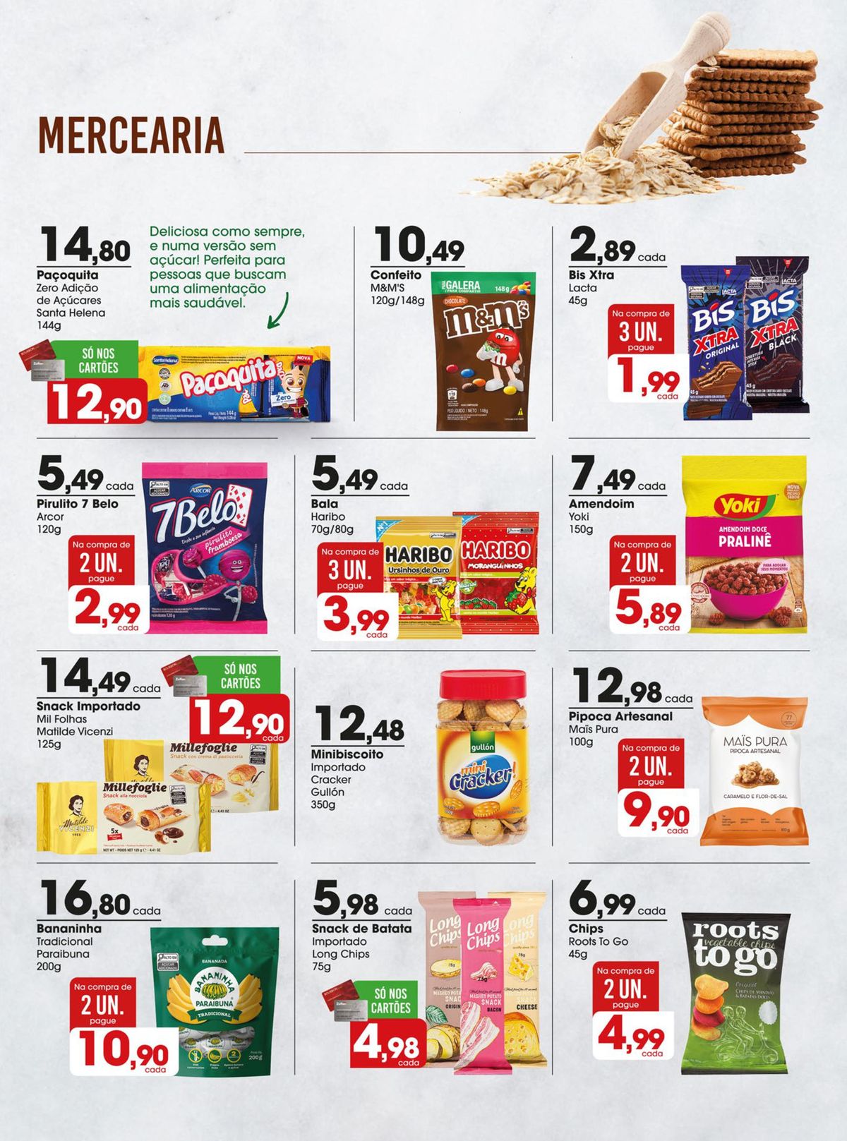 Promoção de Mercearia com descontos especiais em diversos produtos