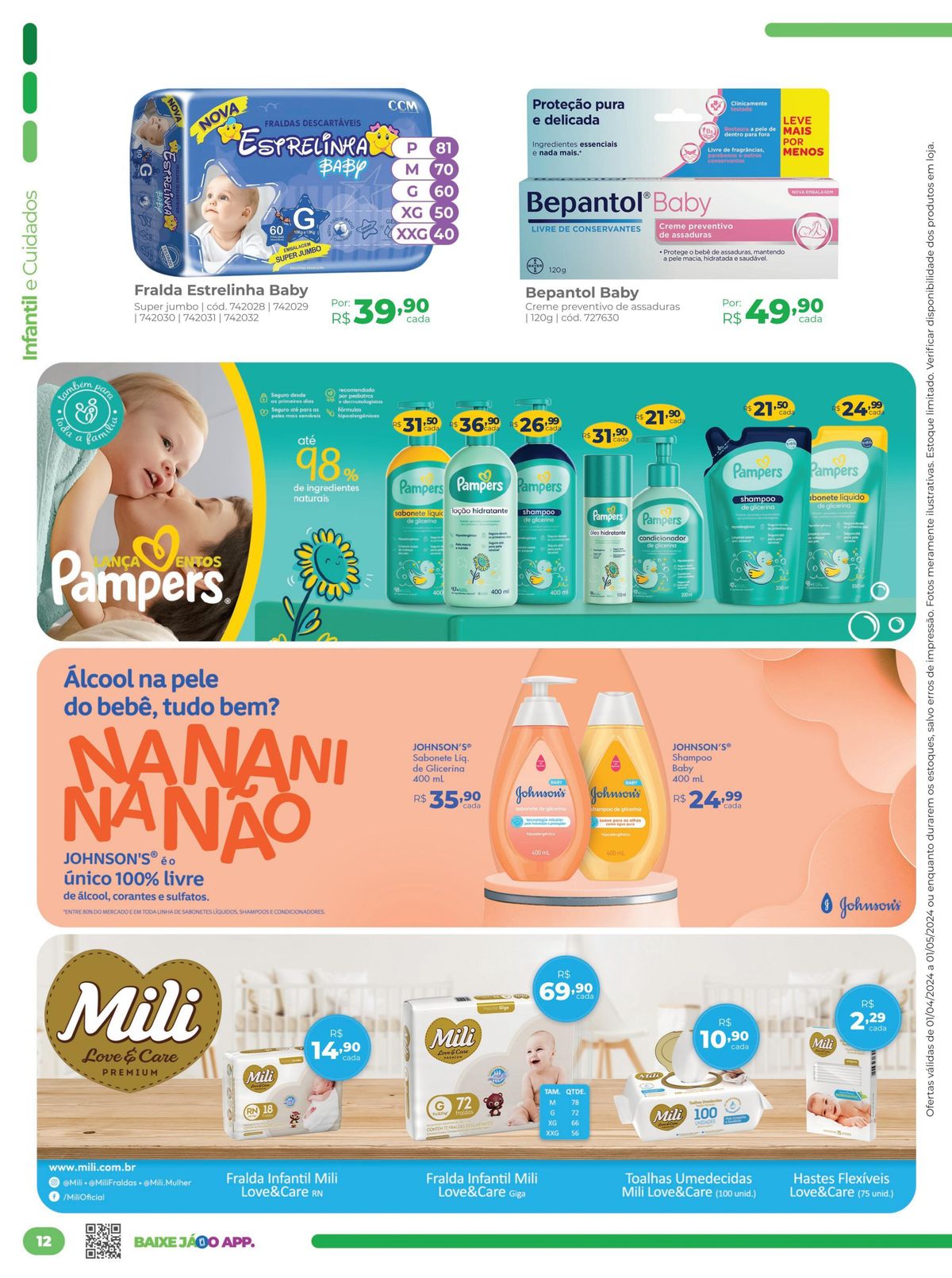 Promoção Bepantol Baby e produtos Johnson's para bebês