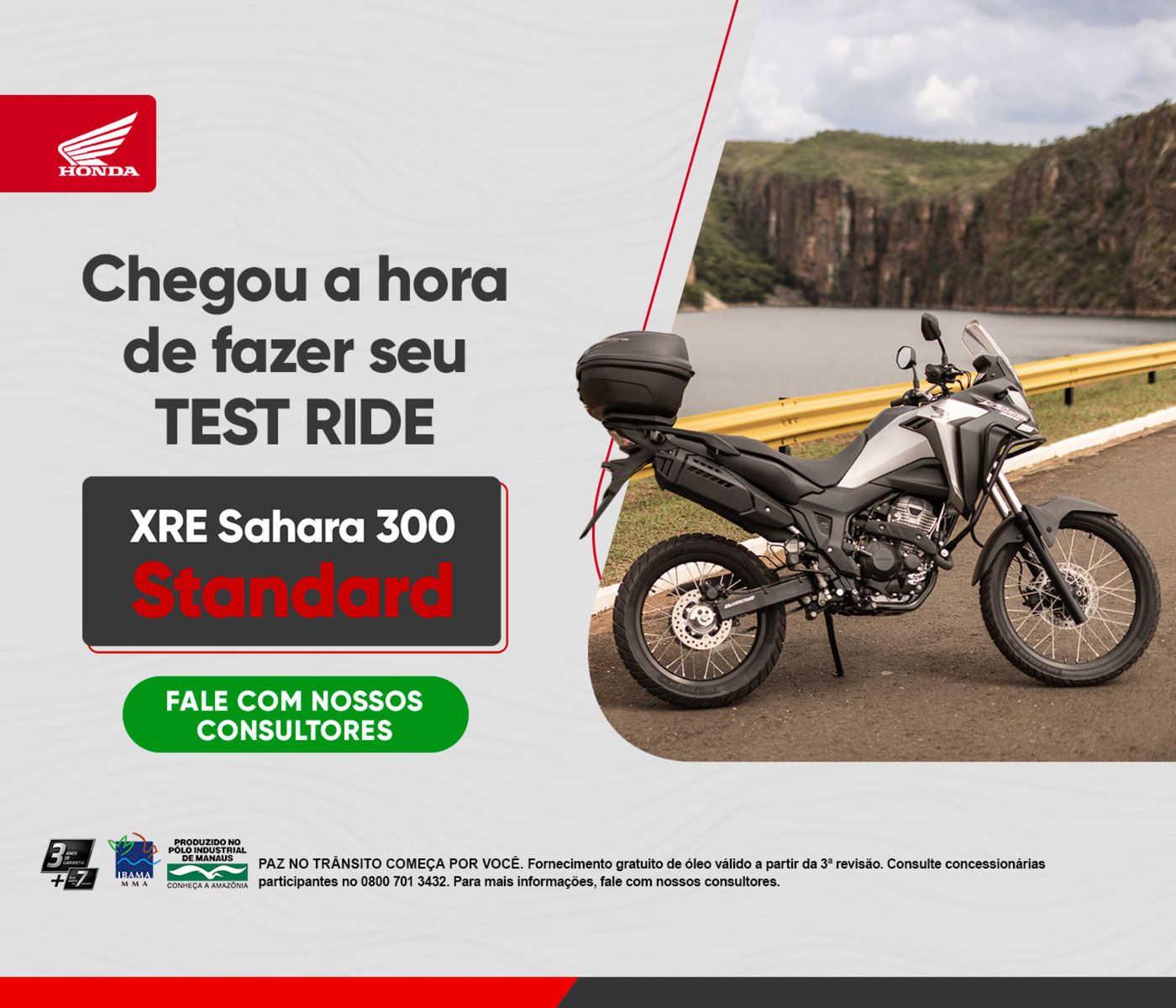 Teste sua XRE Sahara 300 gratuitamente