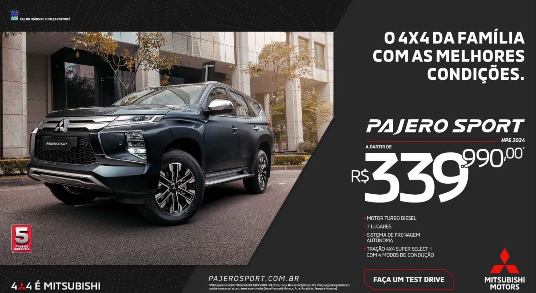 Pajero Sport - Condições Especiais para um Verdadeiro 4x4 da Família