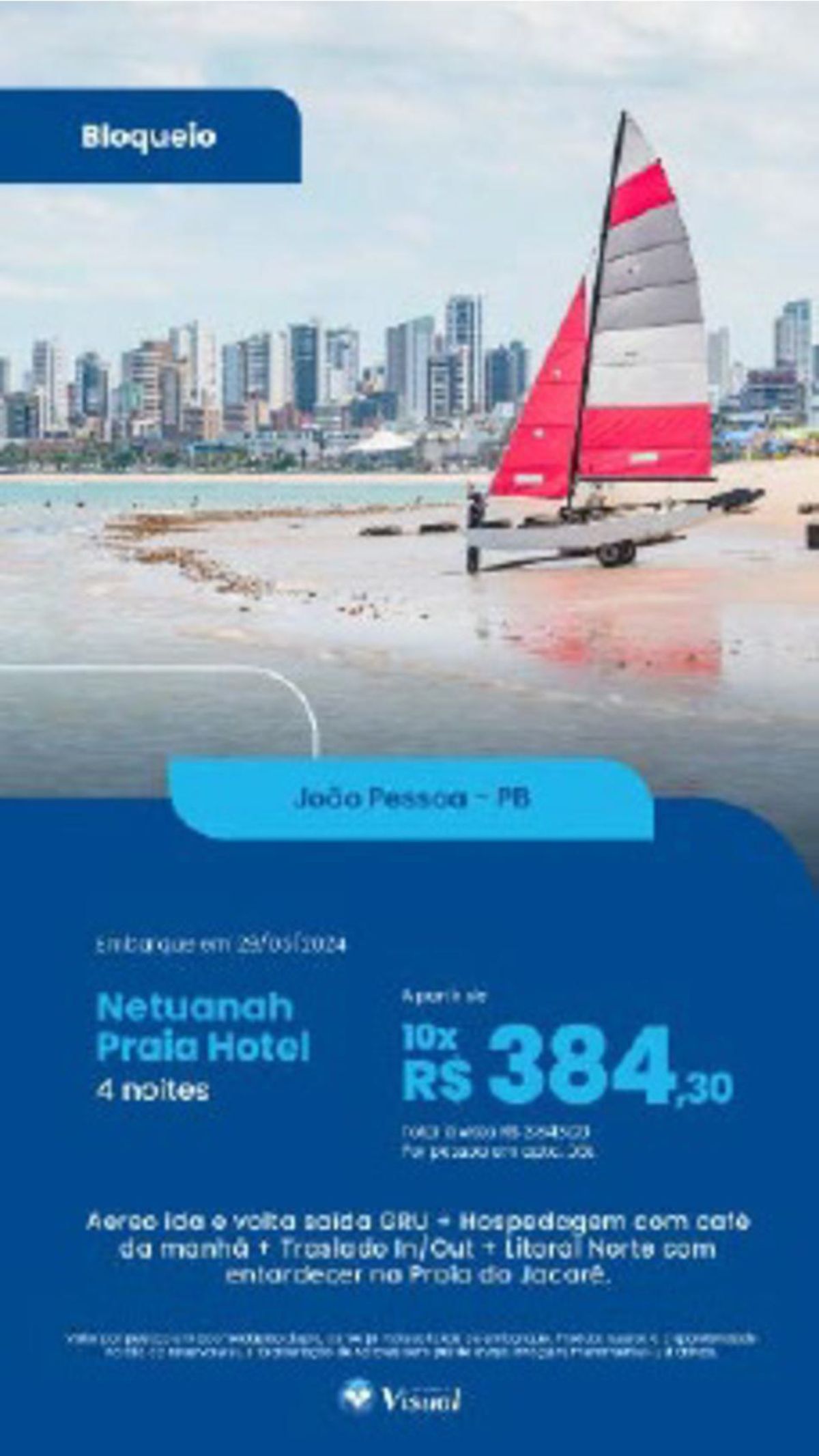 Pacote de viagem para Hotel Litoral Norte com café da manhã e passeio de rio