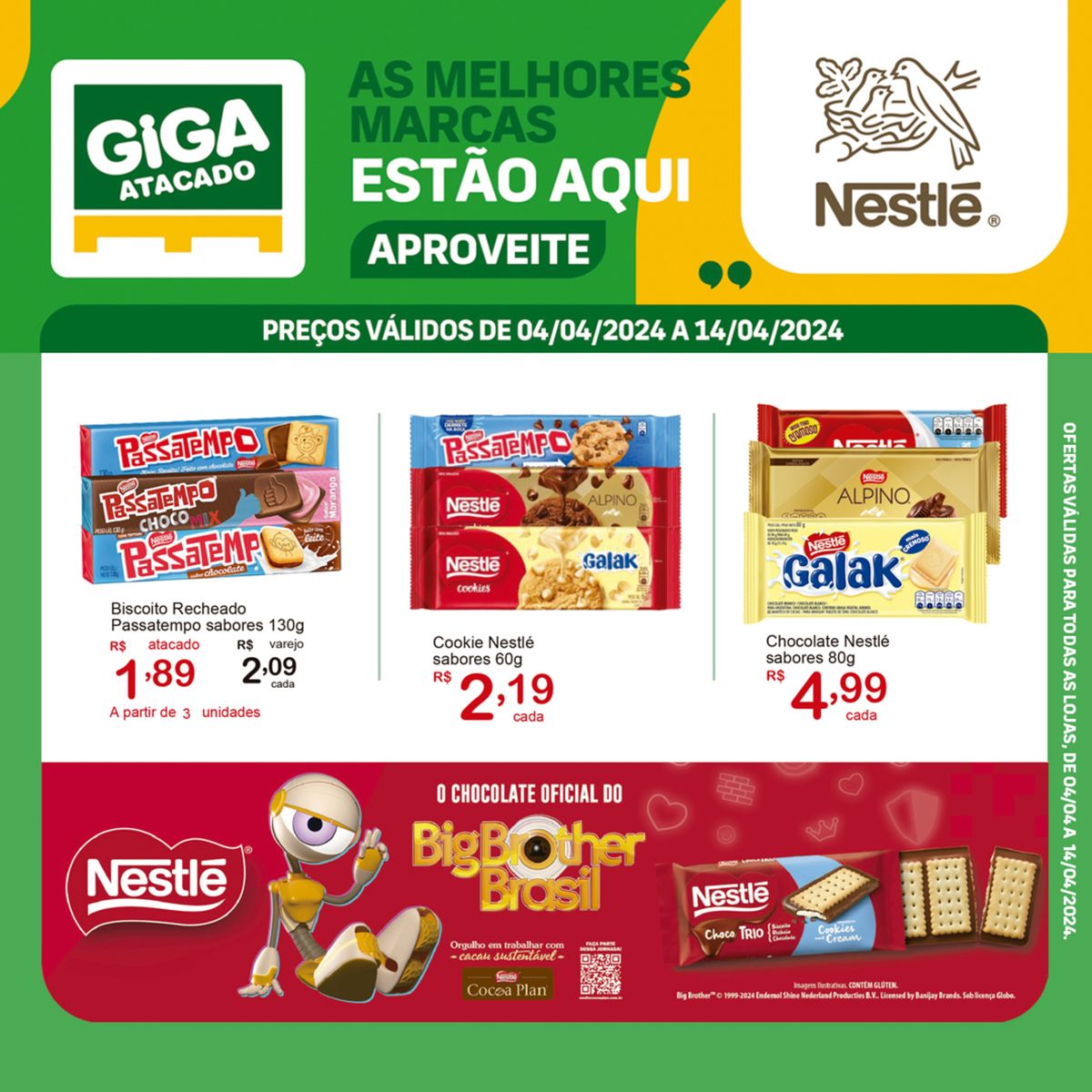 Biscoito Recheado Passatempo e Cookie Nestlé em promoção!