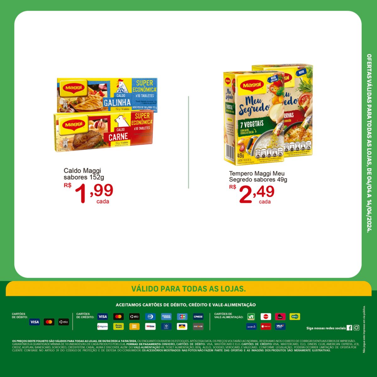 Produtos em promoção: Caldo Maggi e Tempero Maggi