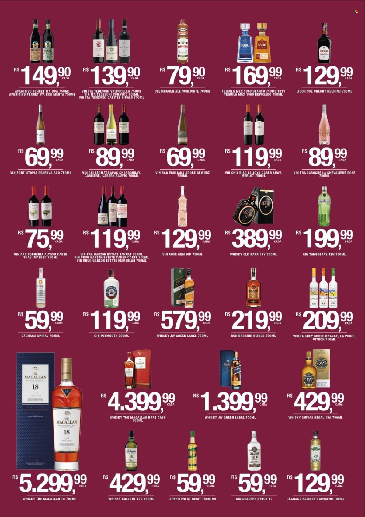 Promoções em bebidas: vinho, cerveja e whisky