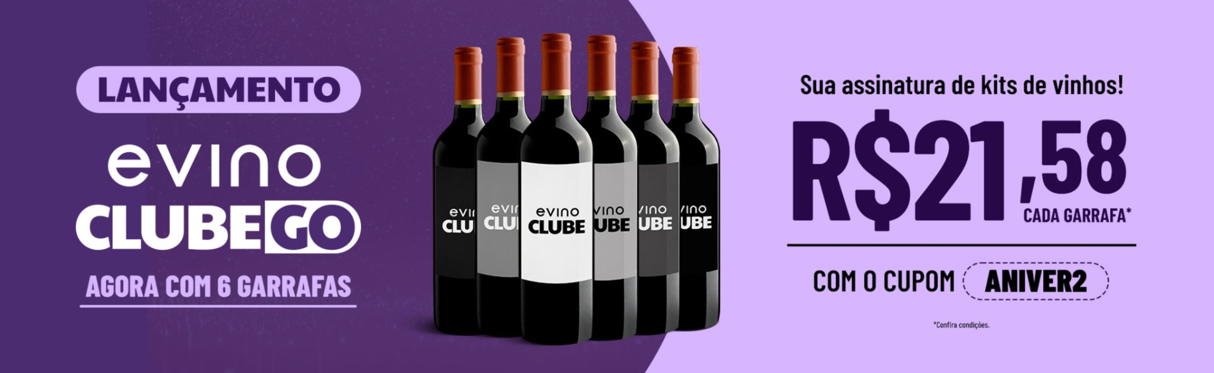 Assinatura de kits de vinhos com 6 garrafas por R$21,58 cada