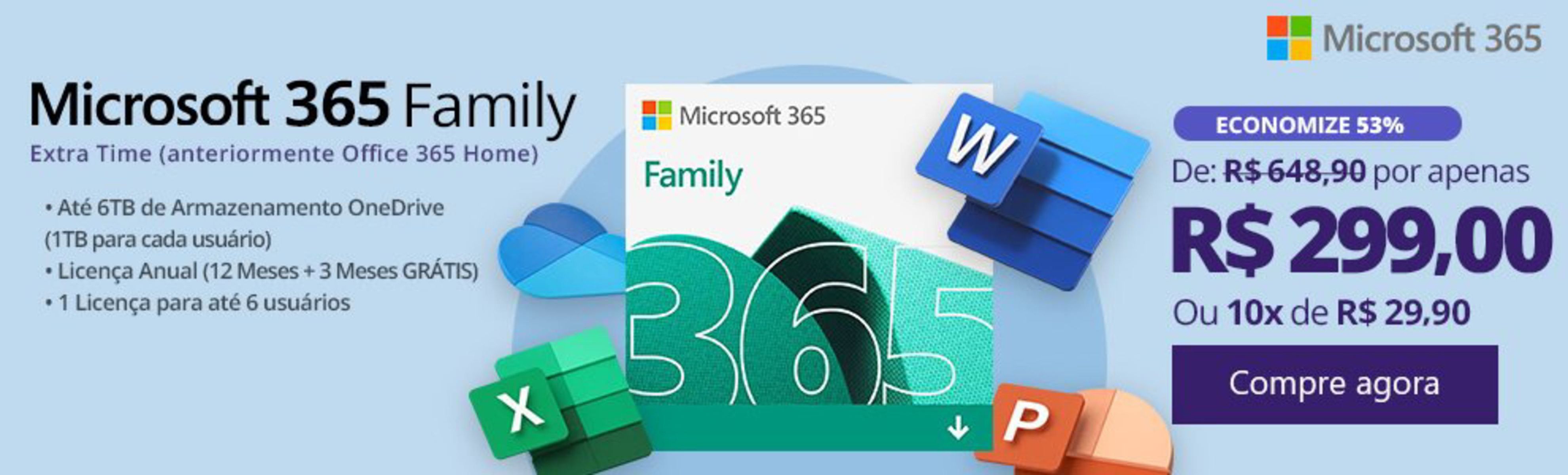 Microsoft 365 Family: Economize mais de 50% na Licença Anual!