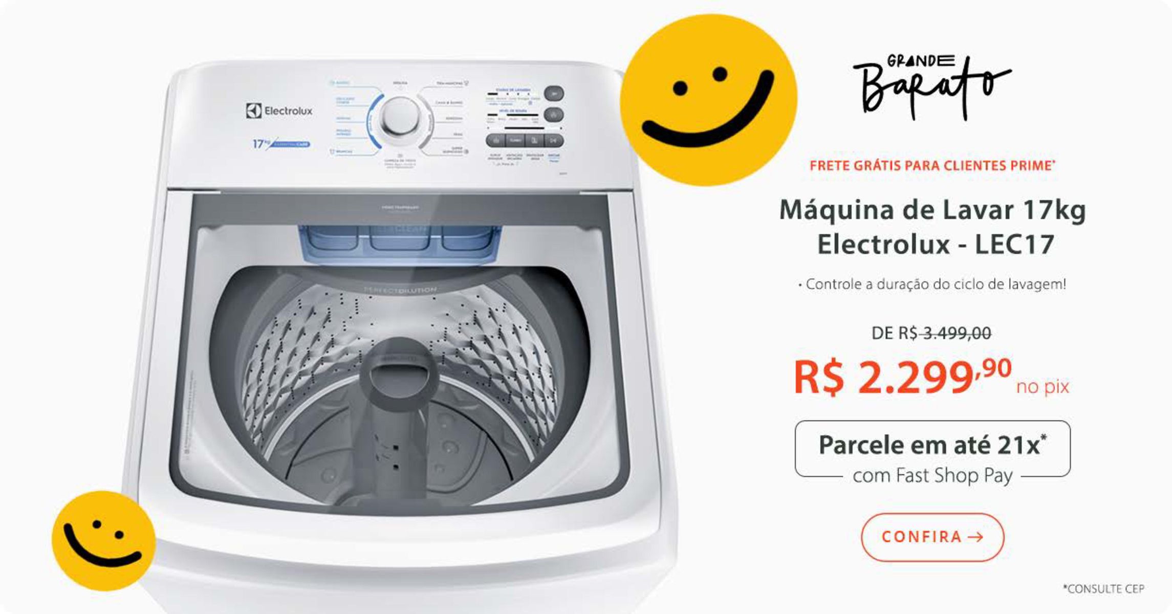 Máquina de Lavar 17kg Electrolux - LEC17