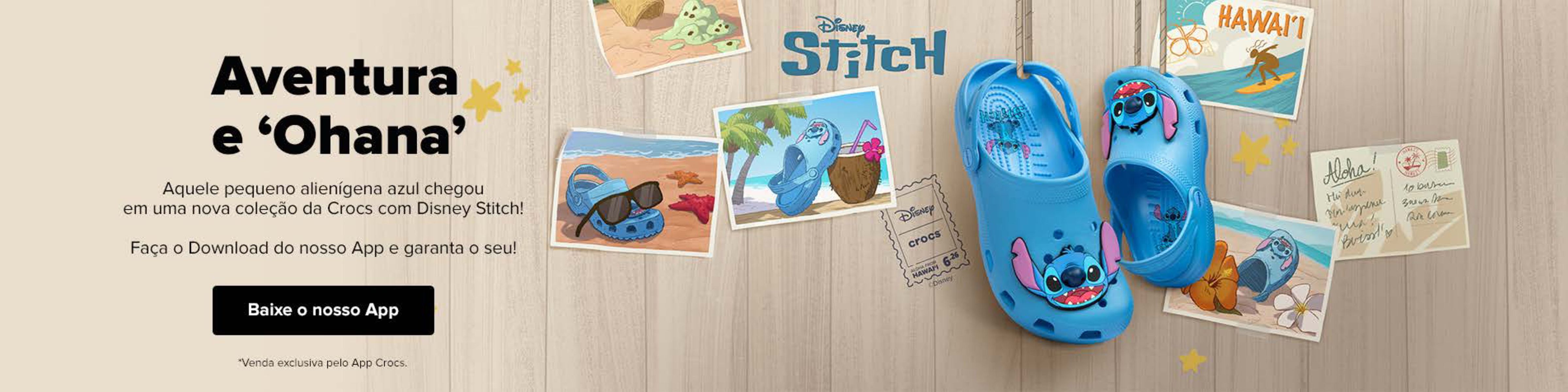 Nova coleção da Crocs com Disney Stitch