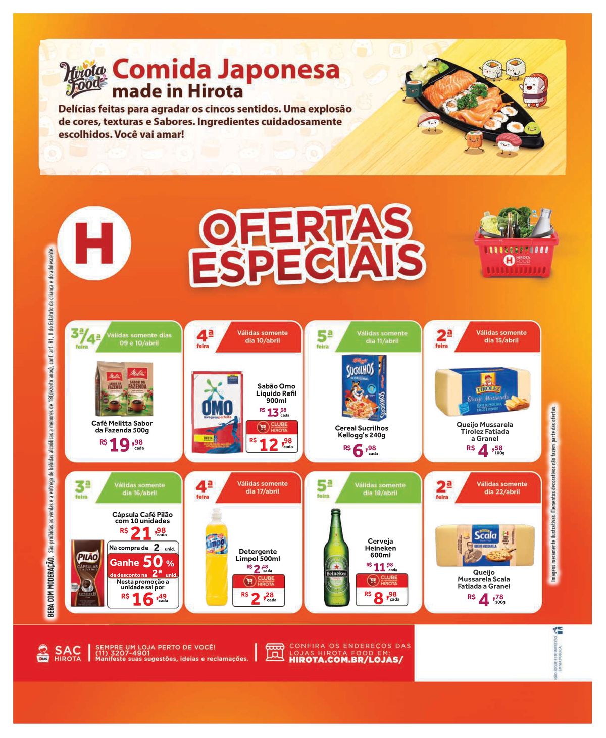 Promoção de produtos variados no catálogo de supermercado