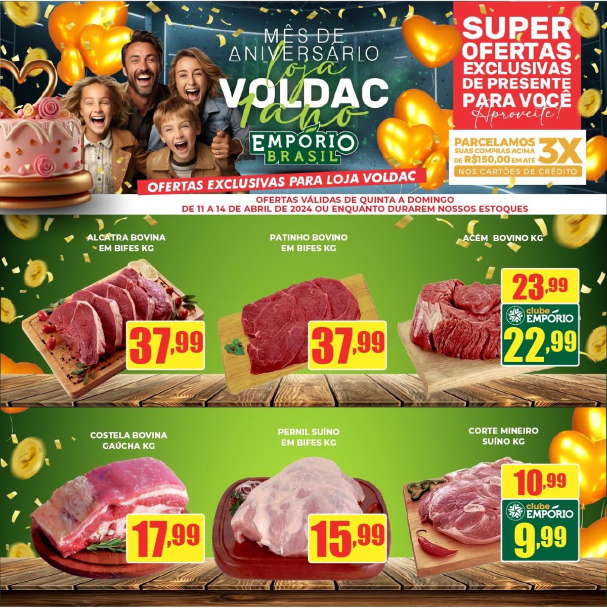 Ofertas de carnes bovinas e suínas