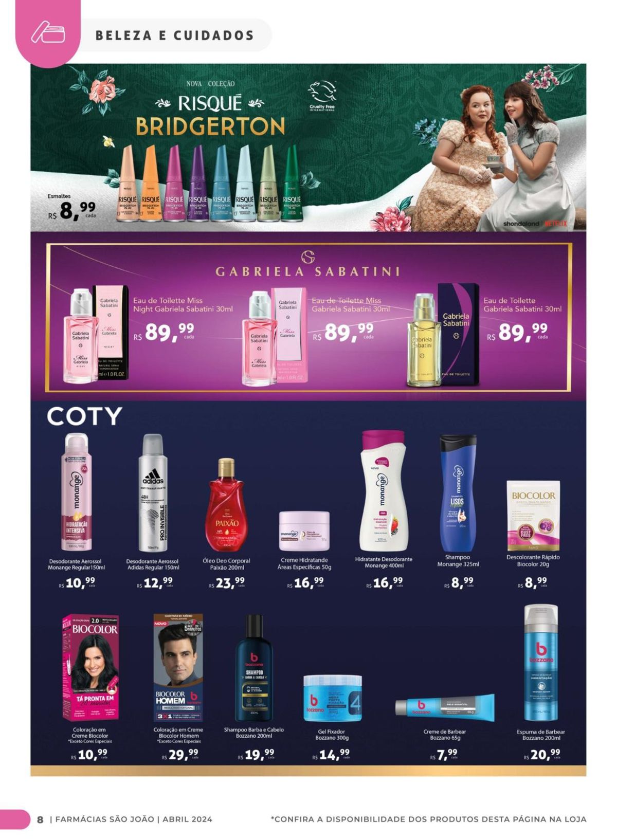 Produtos de beleza e cuidados em promoção