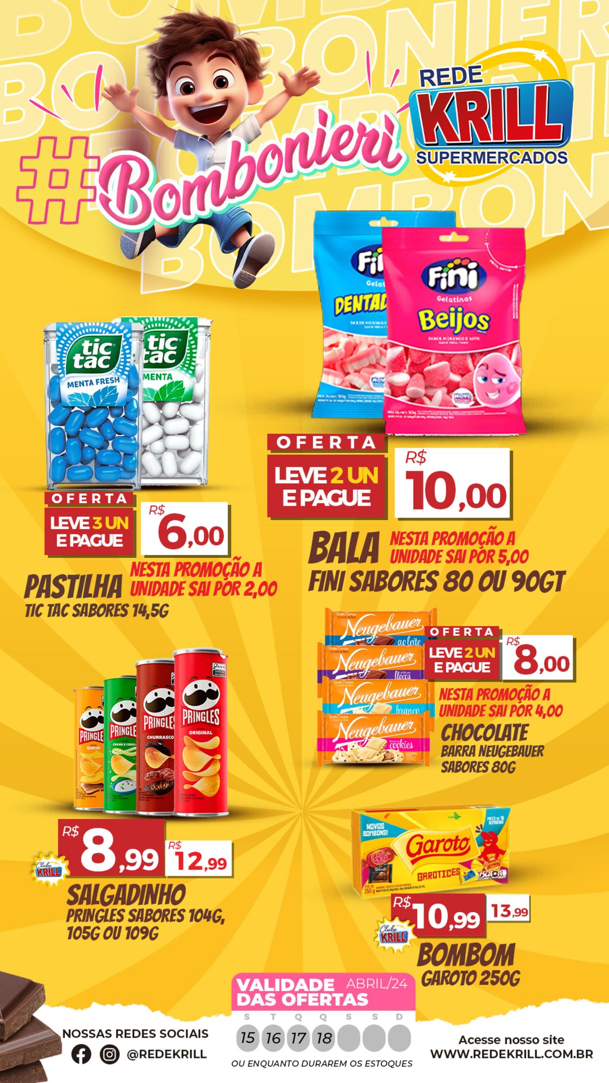Promoções em Balas Fini, Tic Tac, Pringles e Bombons